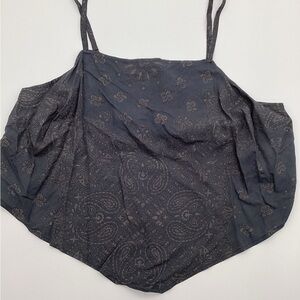 Grayson Threads Dark Charcoal Paisley Print Tank Top NWT
